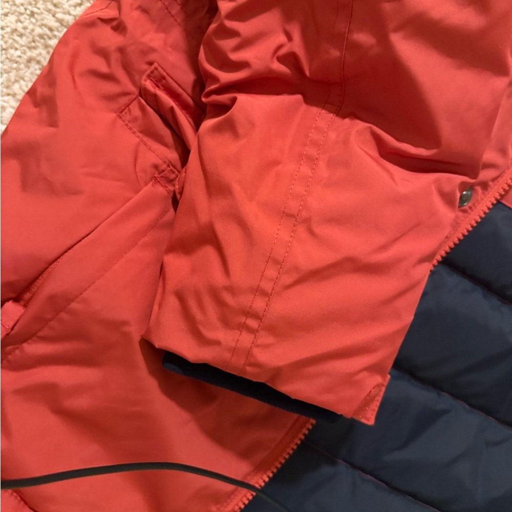 Lands' End Kids Cherry Red Puffer Jacket with Faux Fur Hood - Picture 7 of 8